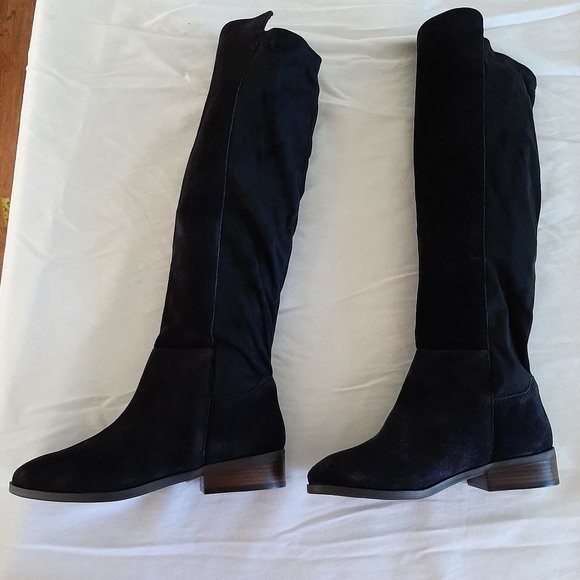 Lucky Brand, LK-Calypso, Black Oiled Suede Boots, size 7M New - Picture 3 of 10